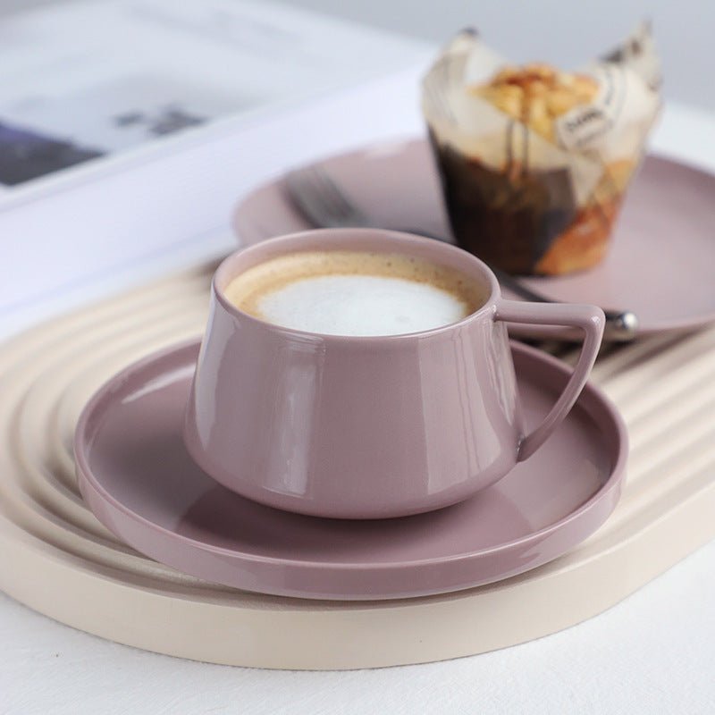 Lavender Sip Mug with Saucer Mugs Purple ceramic beekindled