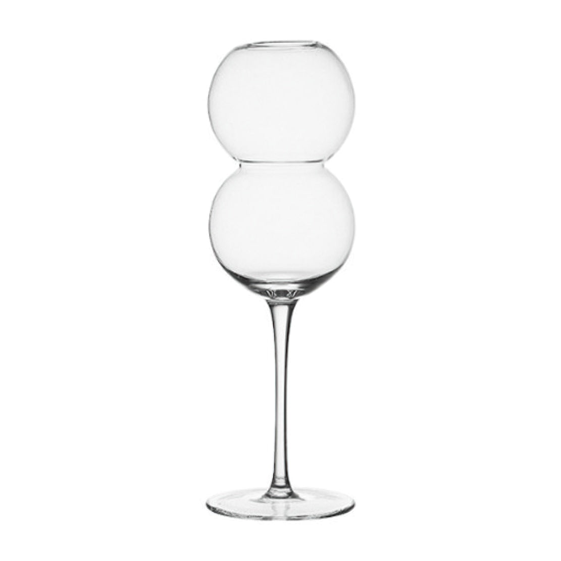 Layered glass ball goblet.