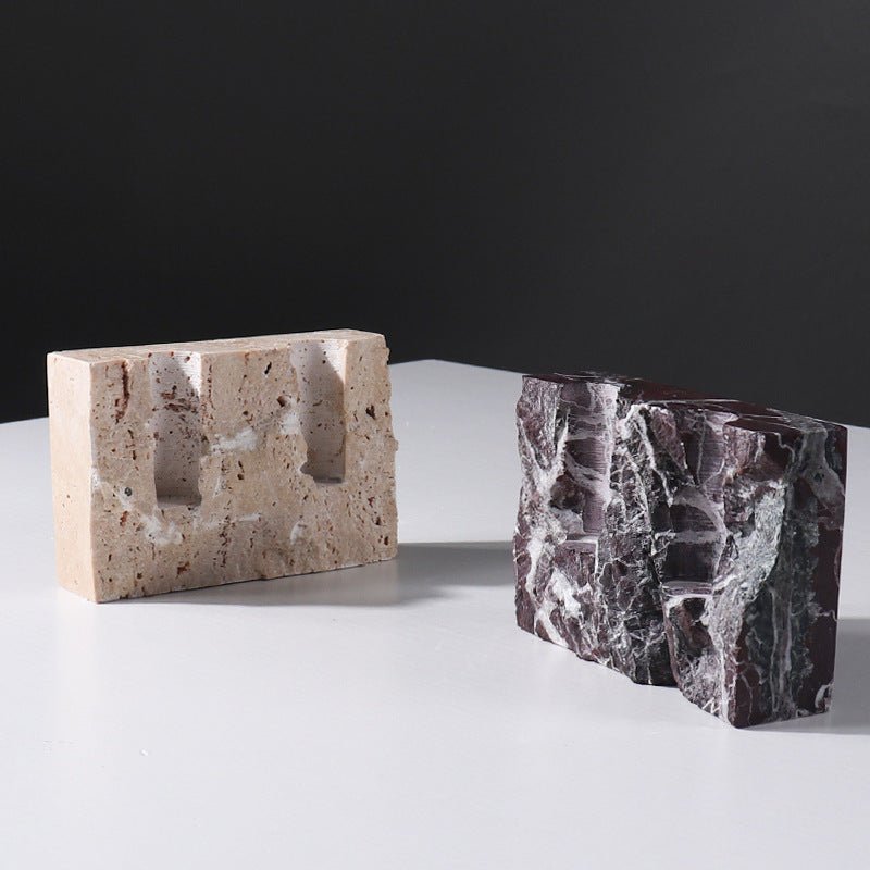 Marble Block Candle Holder Candle Holder Sand Stone / Smooth candleholder beekindled