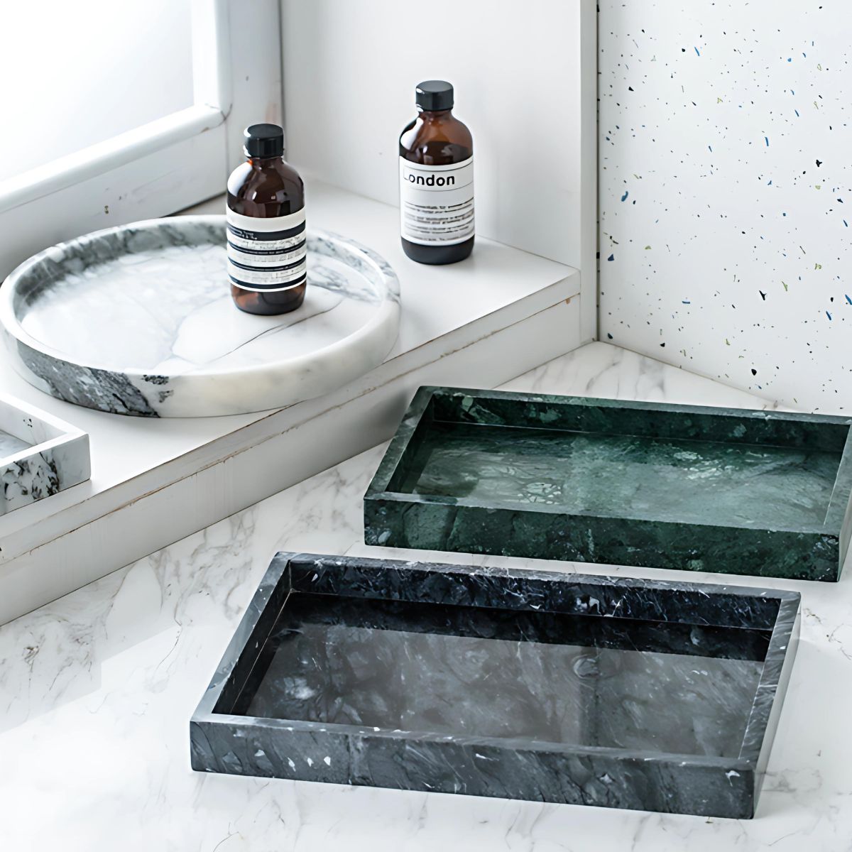 Marble Stone Tray - Trays - bathroom - livingroom - beekindled