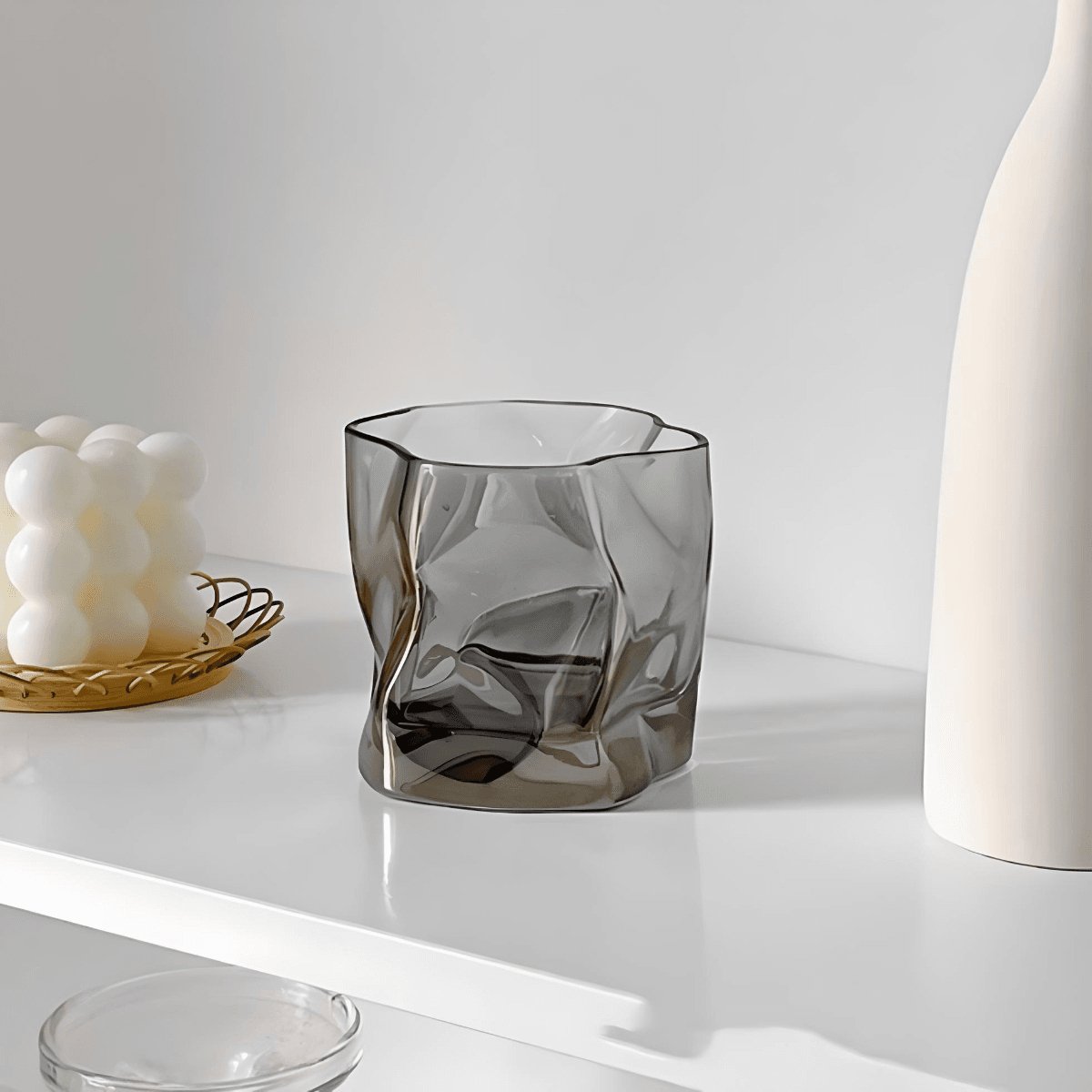 grey modern drink glass.