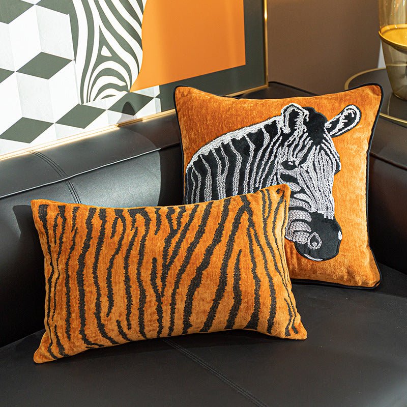 Orange Zebra Pillow Pillow Orange Zebra bedroom beekindled