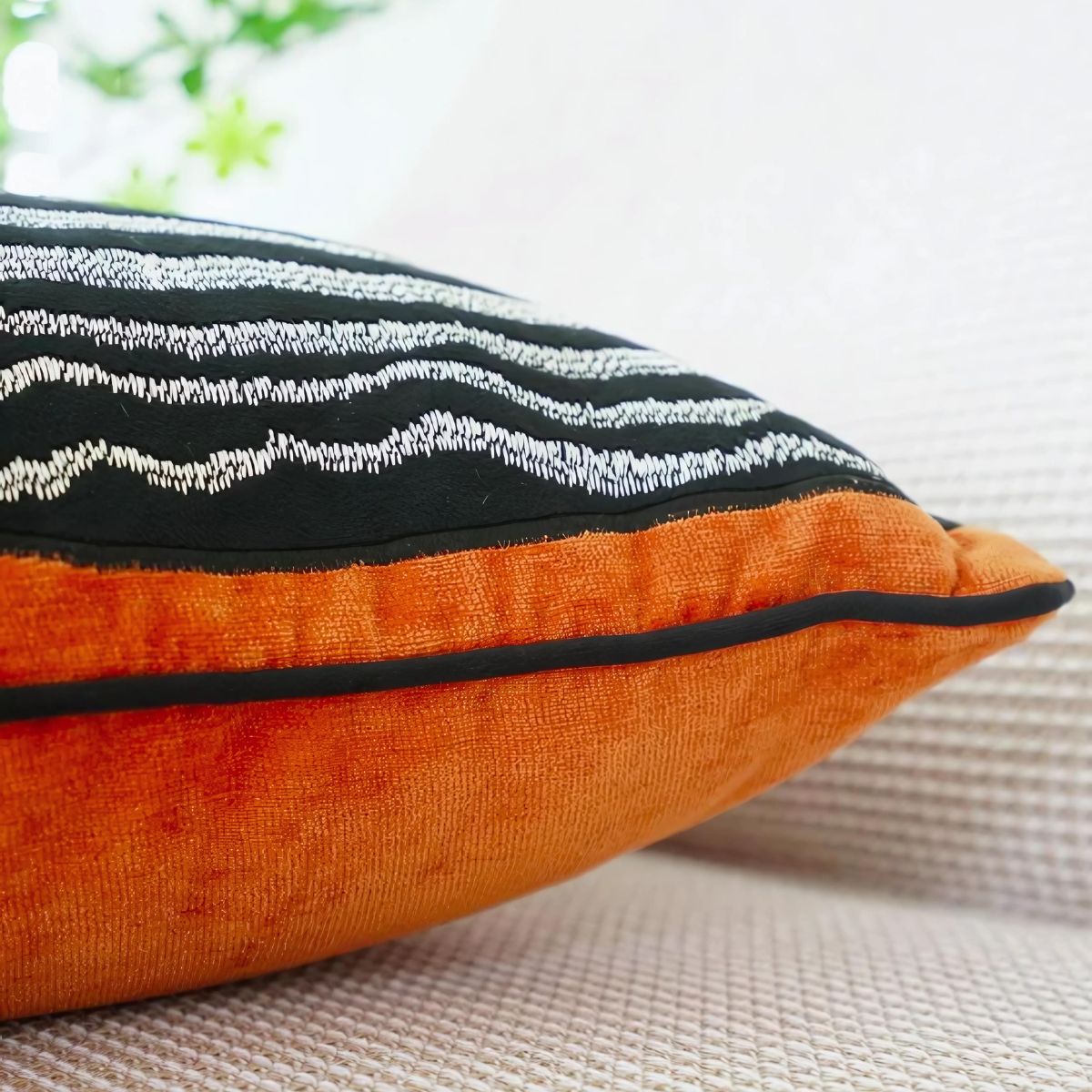 Orange Zebra Pillow - Pillow - bedroom - cushion - beekindled