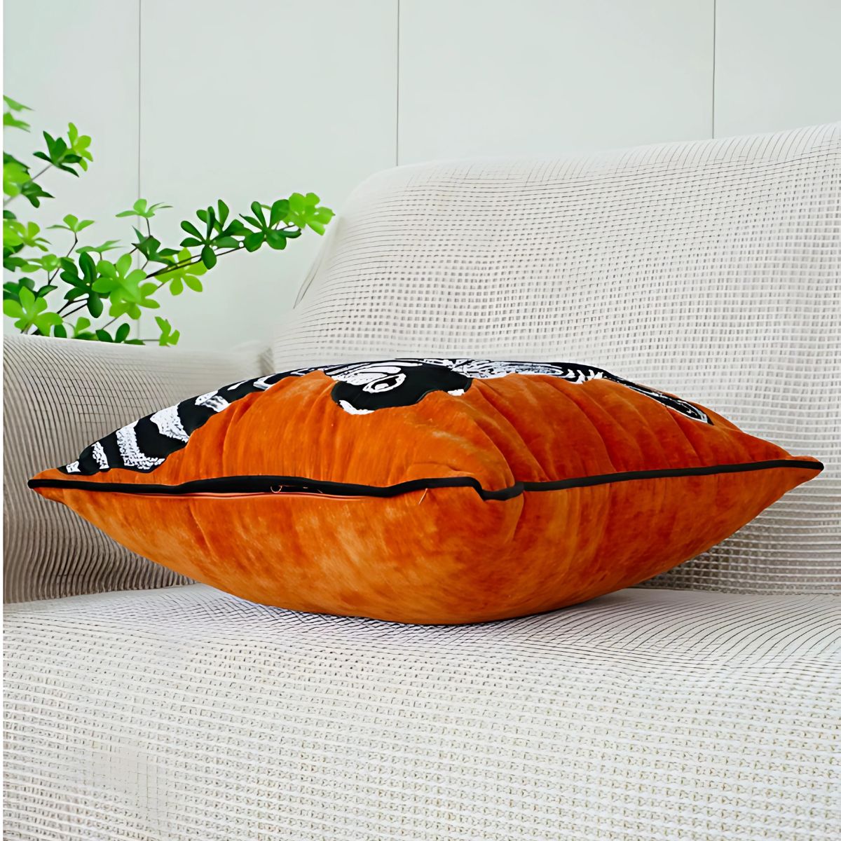 Orange Zebra Pillow - Pillow - bedroom - cushion - beekindled