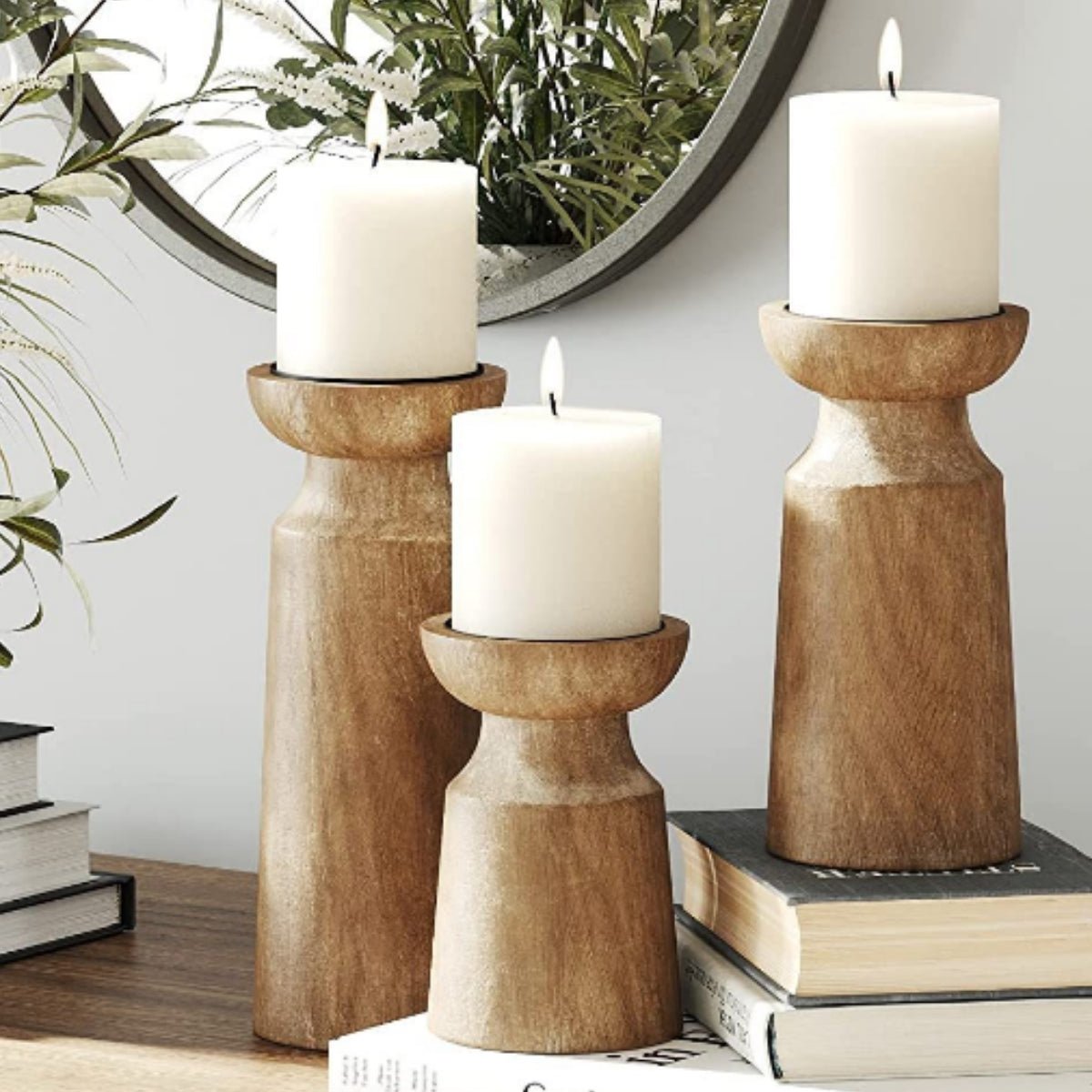 Ornament Wood Candle Holder Candle Holder 3 PCS Set candleholder beekindled