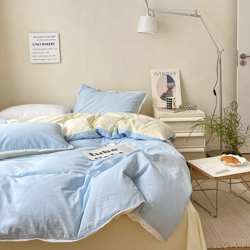 Pastel Duo Bedding Bedding Blue / Beige bed linen beekindled