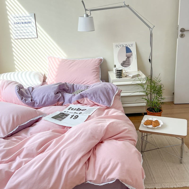 Pastel Duo Bedding Bedding Pink / Purple bed linen beekindled