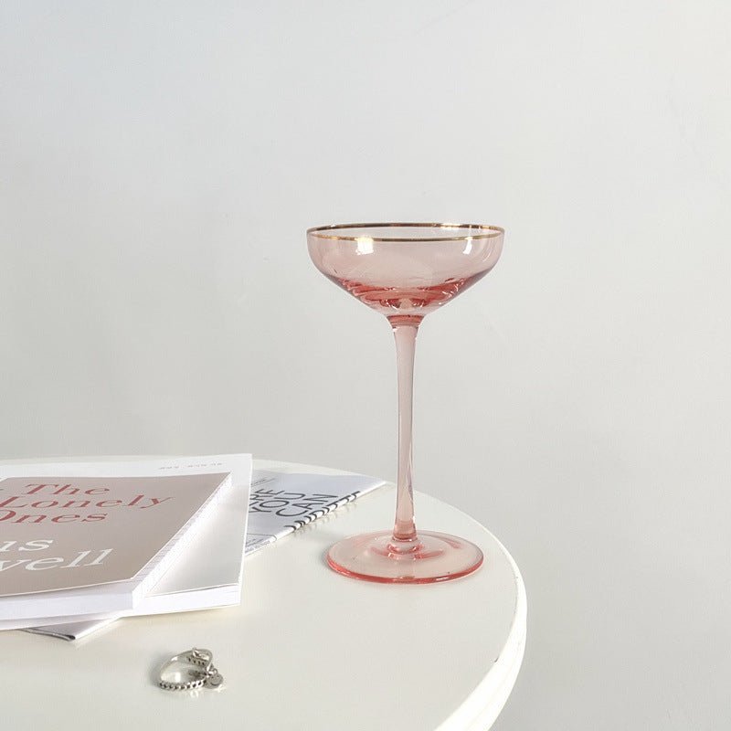 Pink Glass Stemware Stemware 2 PCS cocktail beekindled