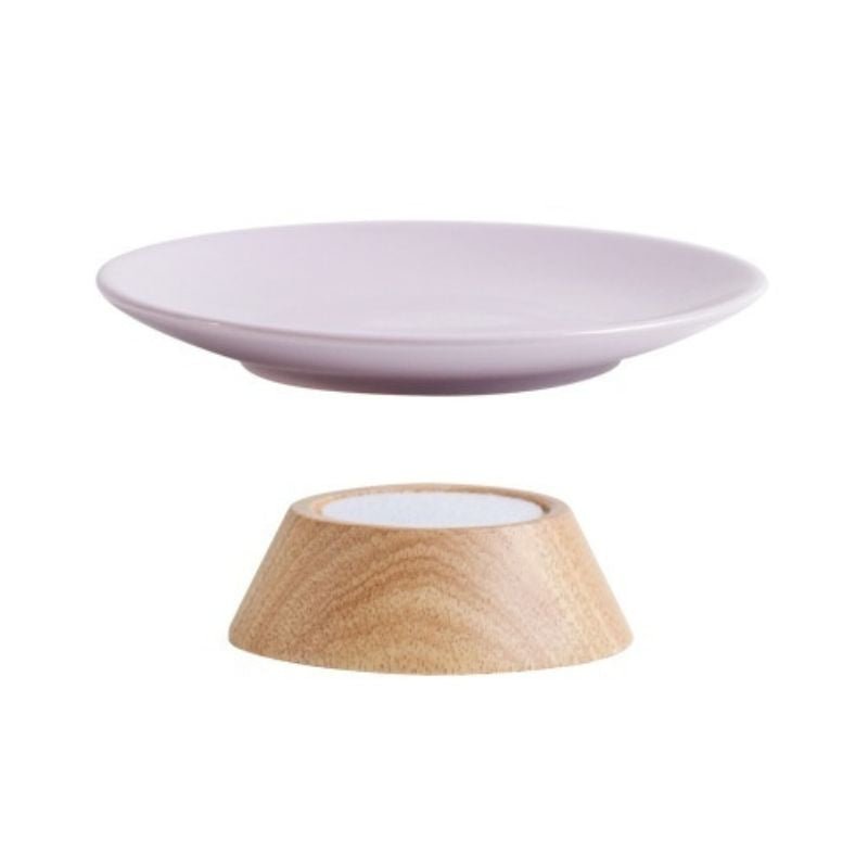 Pink ceramic plate elevated tray.