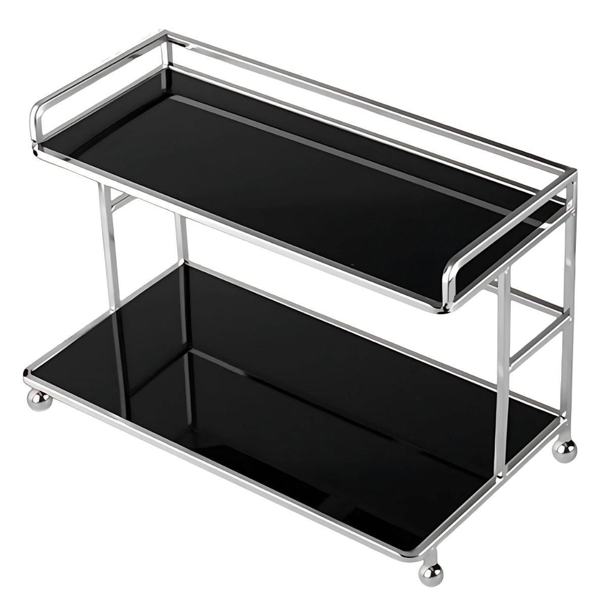 Rectangular Layered Table Shelf Storage Shelf Black bathroom beekindled