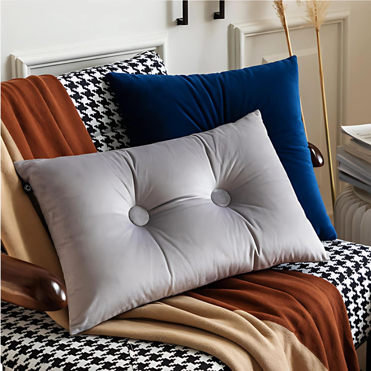 Rectangule Button Pillow - Pillow - bedroom - livingroom - beekindled