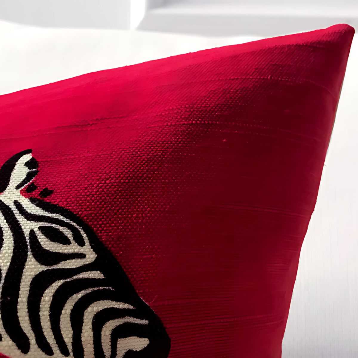 Red Zebra Pillow - Pillow - bedroom - livingroom - beekindled