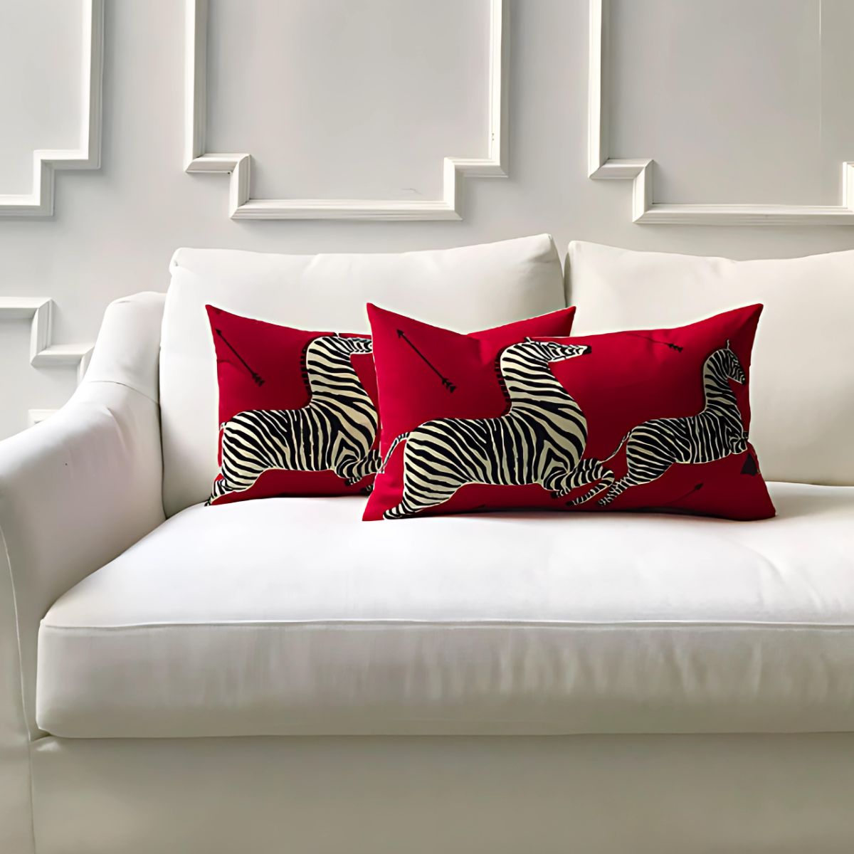 Red Zebra Pillow - Pillow - bedroom - livingroom - beekindled