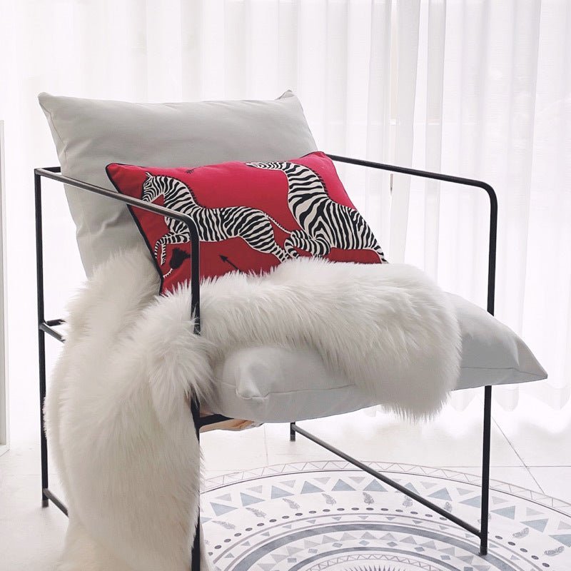 Red Zebra Pillow - Pillow - bedroom - livingroom - beekindled