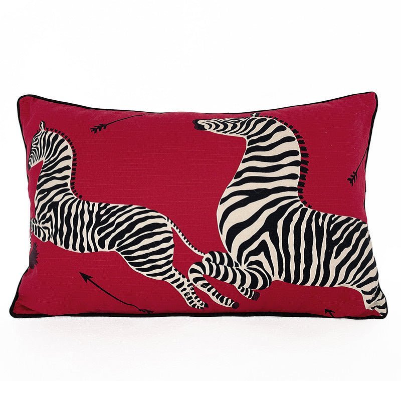 Red Zebra Pillow - Pillow - bedroom - livingroom - beekindled