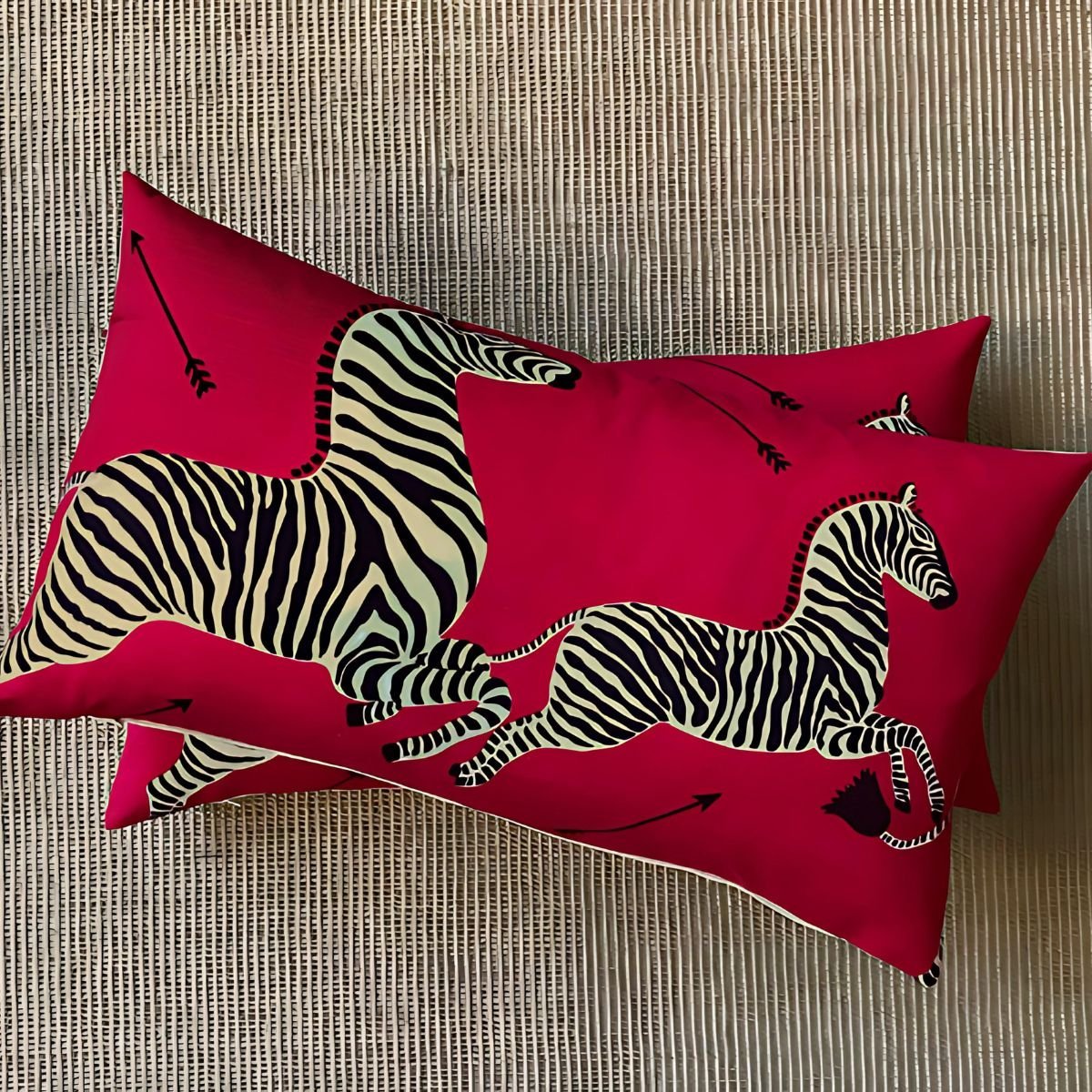 Red Zebra Pillow - Pillow - bedroom - livingroom - beekindled