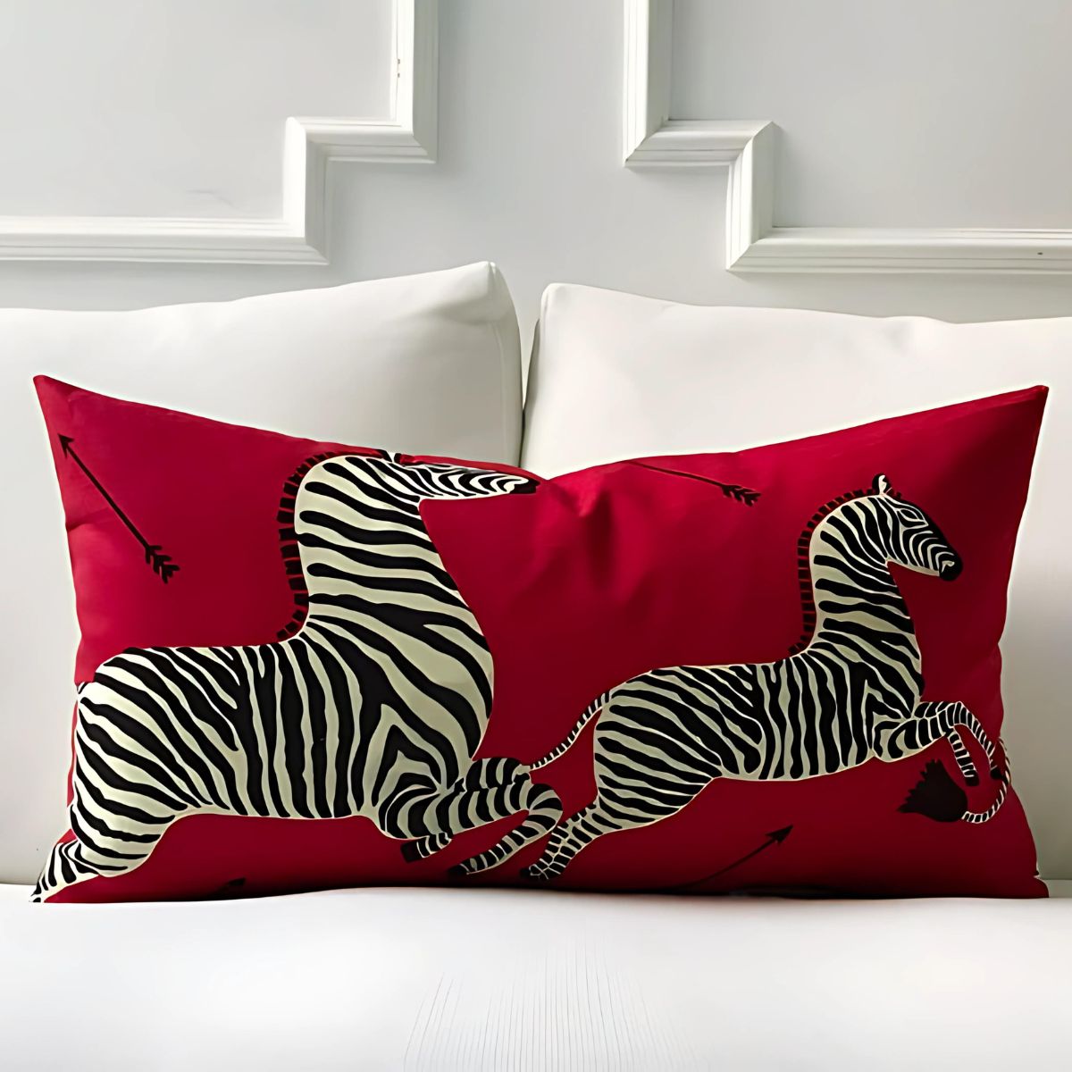 Red Zebra Pillow - Pillow - bedroom - livingroom - beekindled