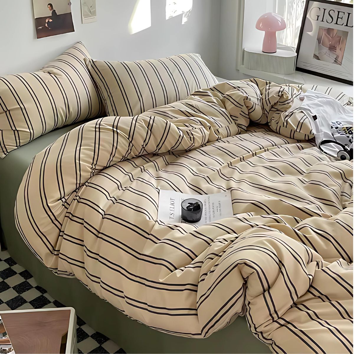 Romantic Stripes Bedding - Bedding - bedding - bedroom - beekindled