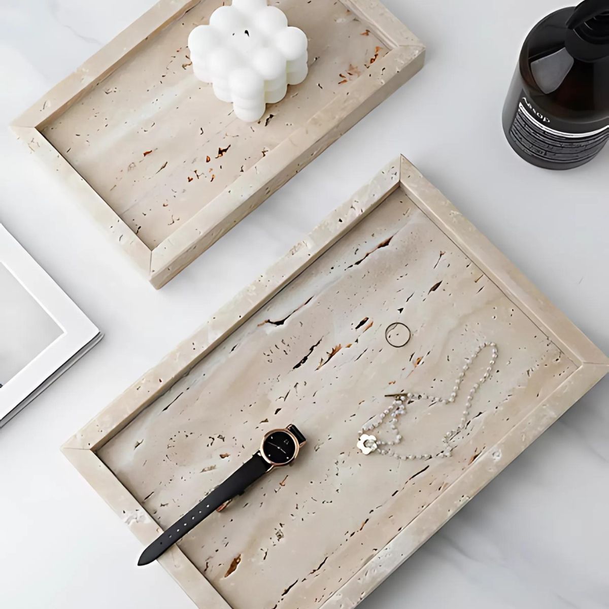 Sand Stone Tray - Trays - bathroom - livingroom - beekindled