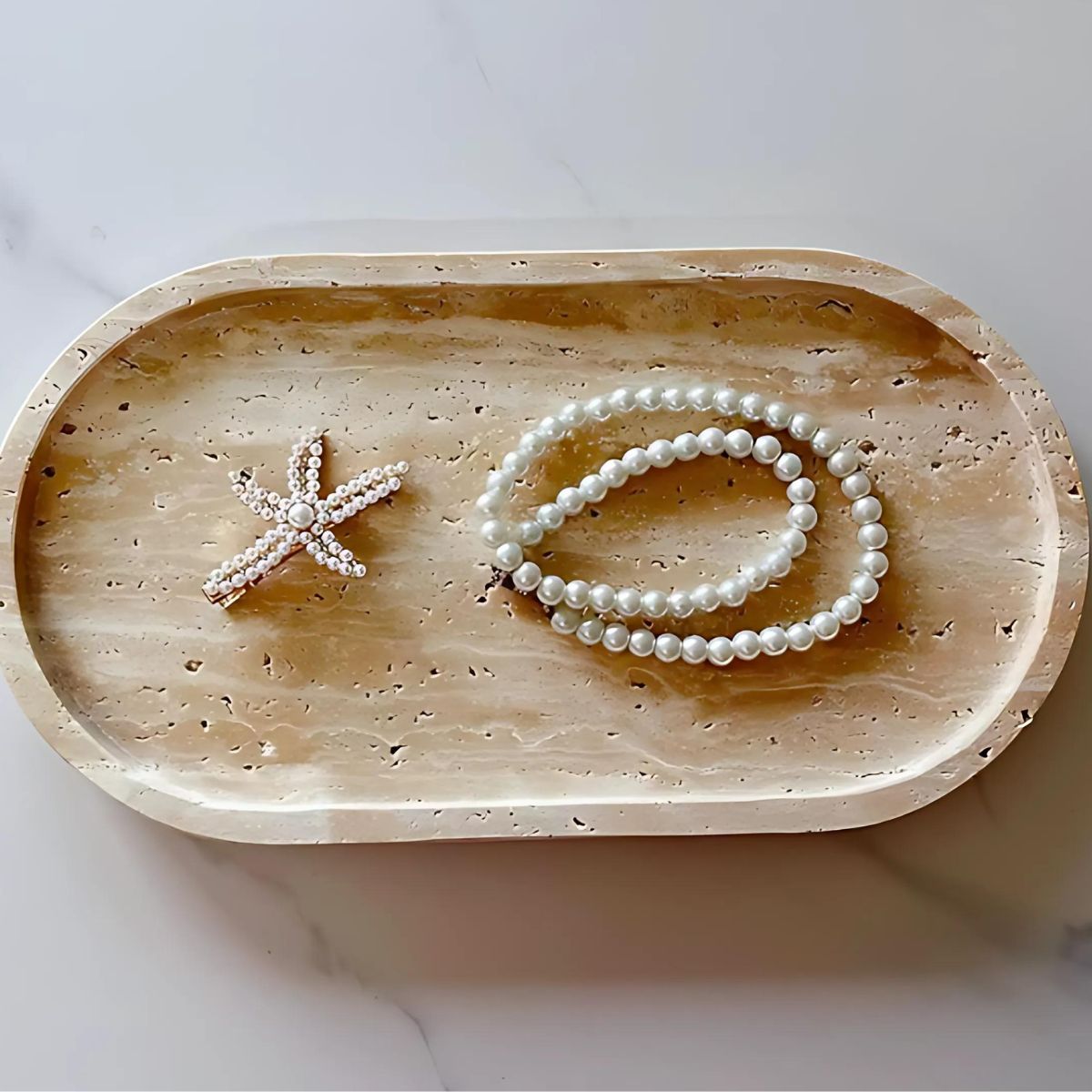 Sand Stone Tray - Trays - bathroom - livingroom - beekindled