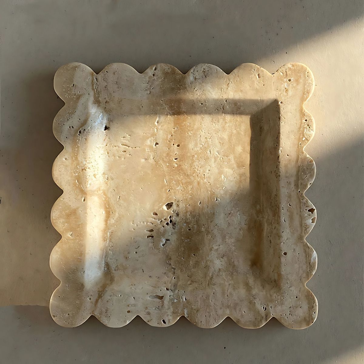 Scallop Stone Tray - Decorative Tray - bathroom - decor - beekindled