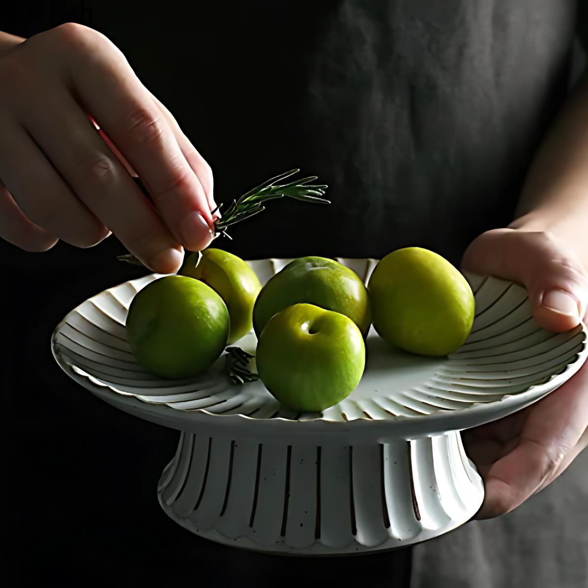 Scalloped Serve Tray - Serving Tray - ceramic - dining - beekindled