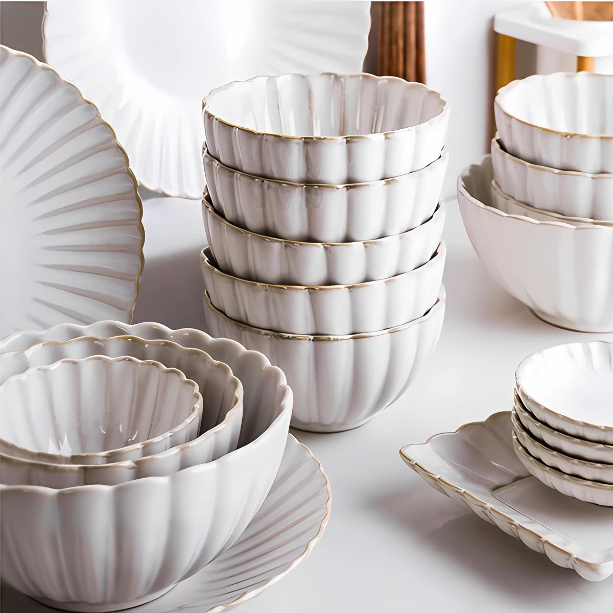 Scalloped Tableware - Tableware - kitchen - beekindled