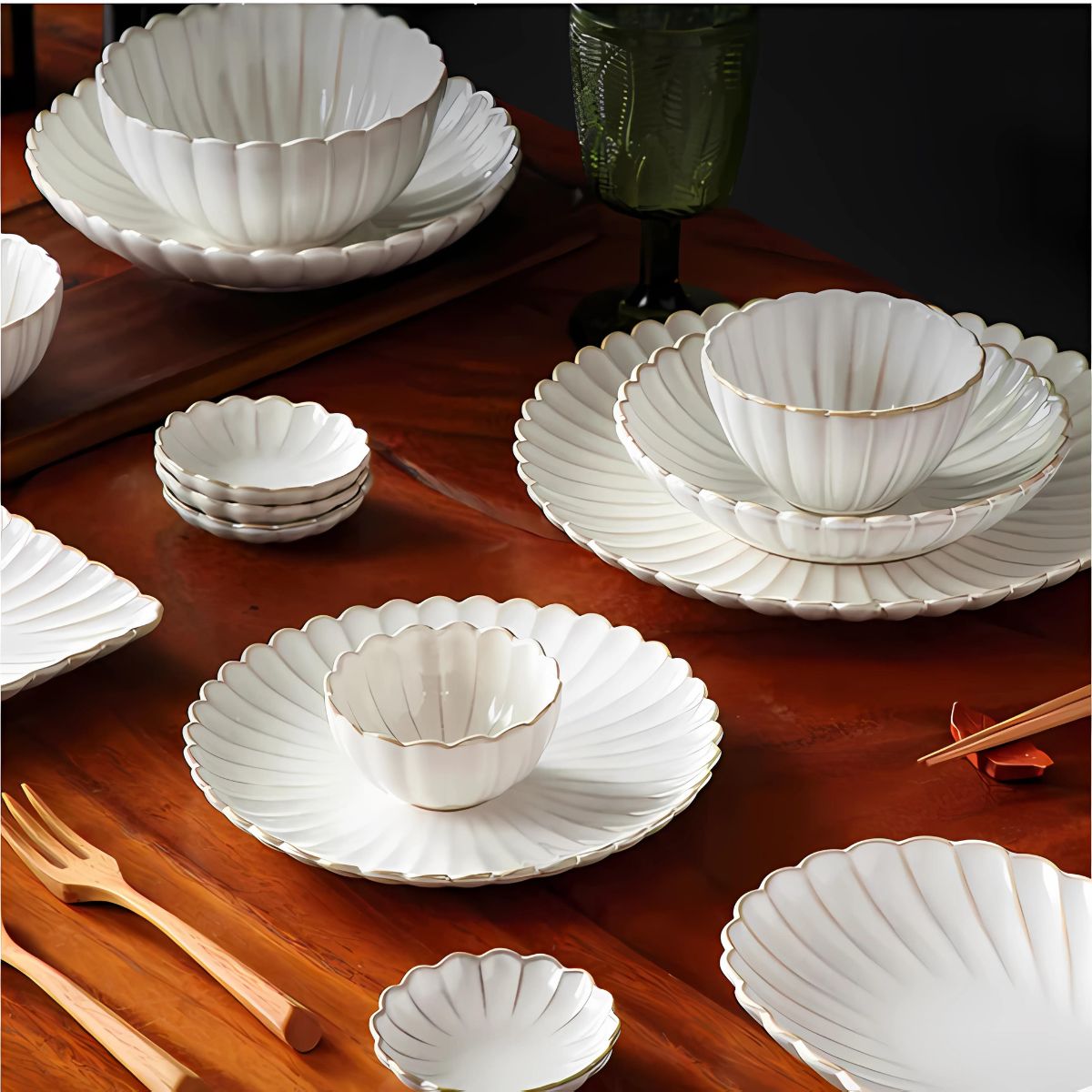 Scalloped Tableware - Tableware - kitchen - beekindled