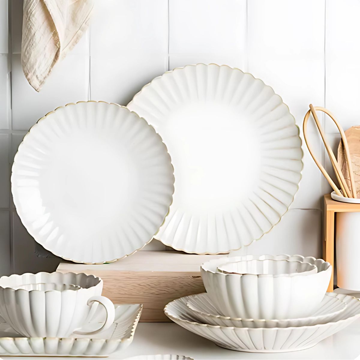 Scalloped Tableware - Tableware - kitchen - beekindled