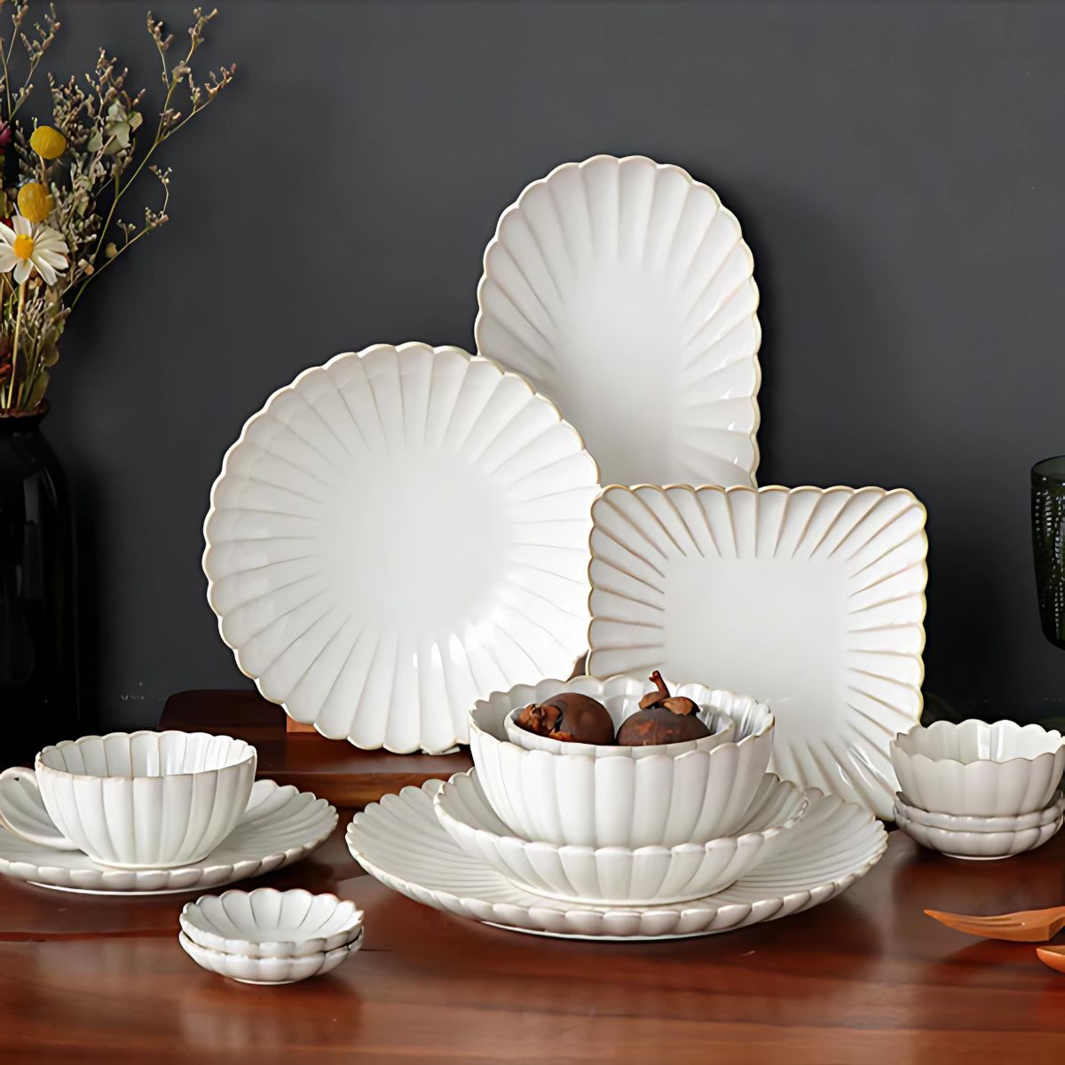 Scalloped Tableware - Tableware - kitchen - beekindled