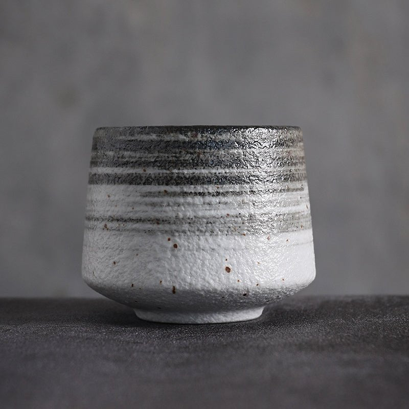 Stoneware Tea Cup / Gray Cup White ceramic beekindled