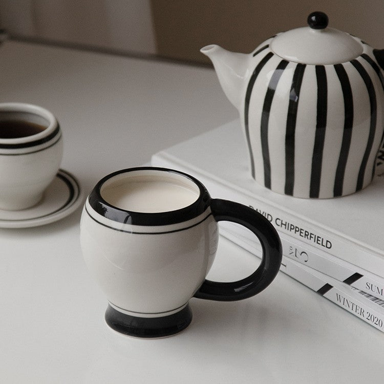 Stripe Ceramic Teapot Coffee & Tea Set Teapot cup beekindled