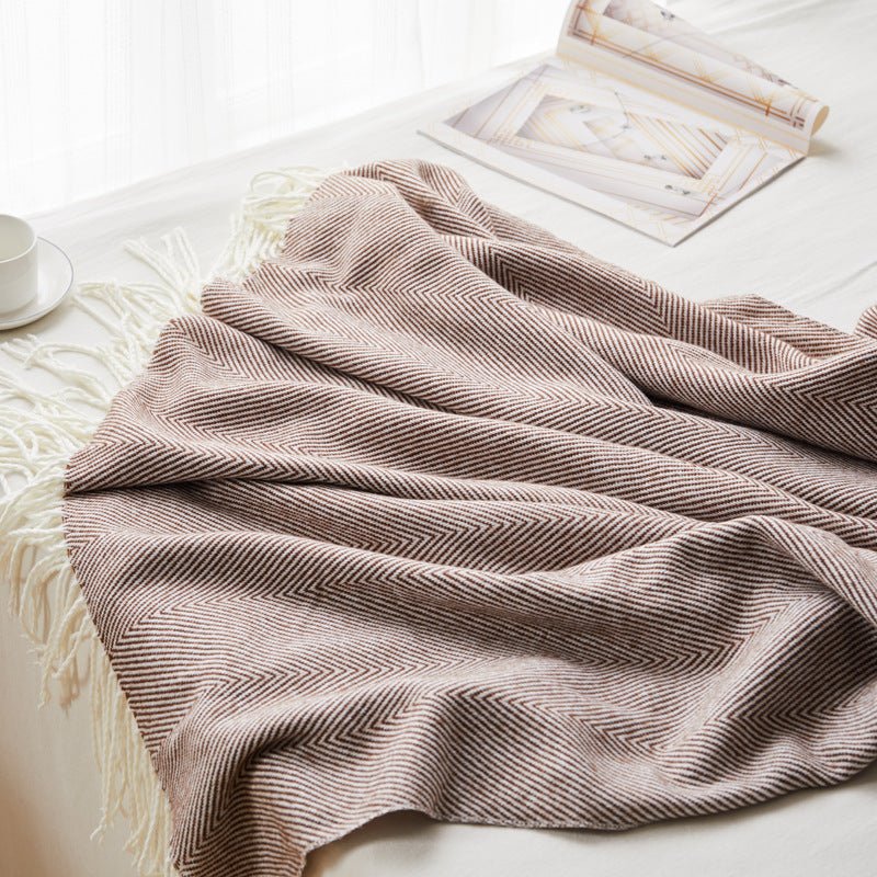 Stripe Throw Blanket Blankets Brown bedroom beekindled