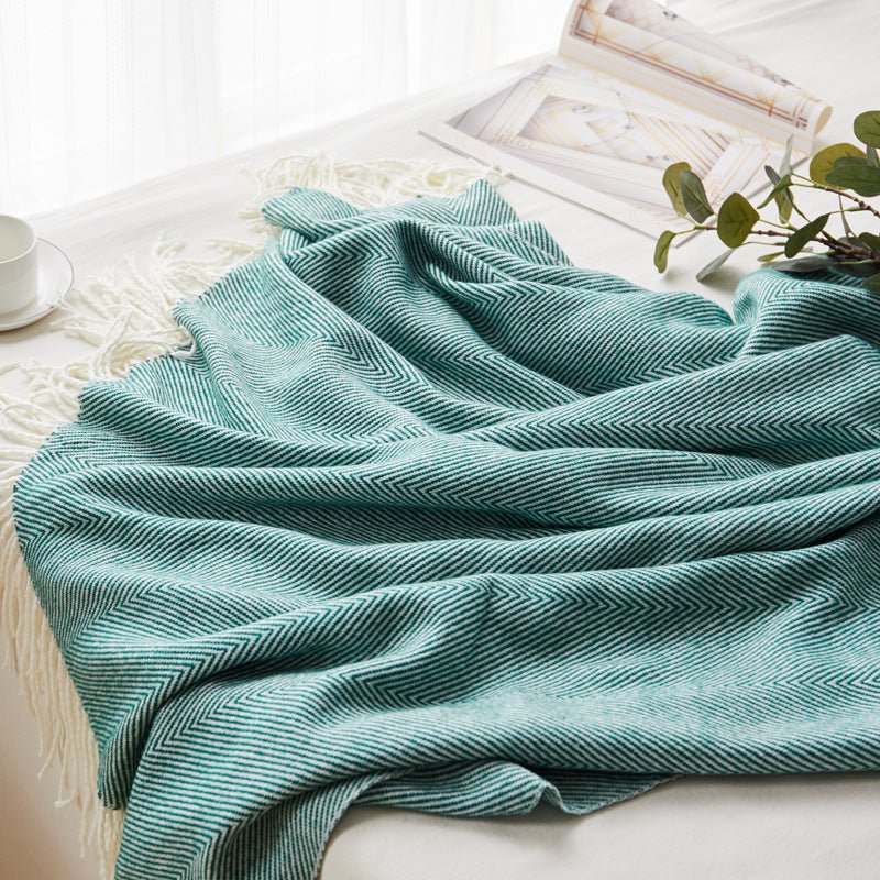 Stripe Throw Blanket Blankets Green bedroom beekindled