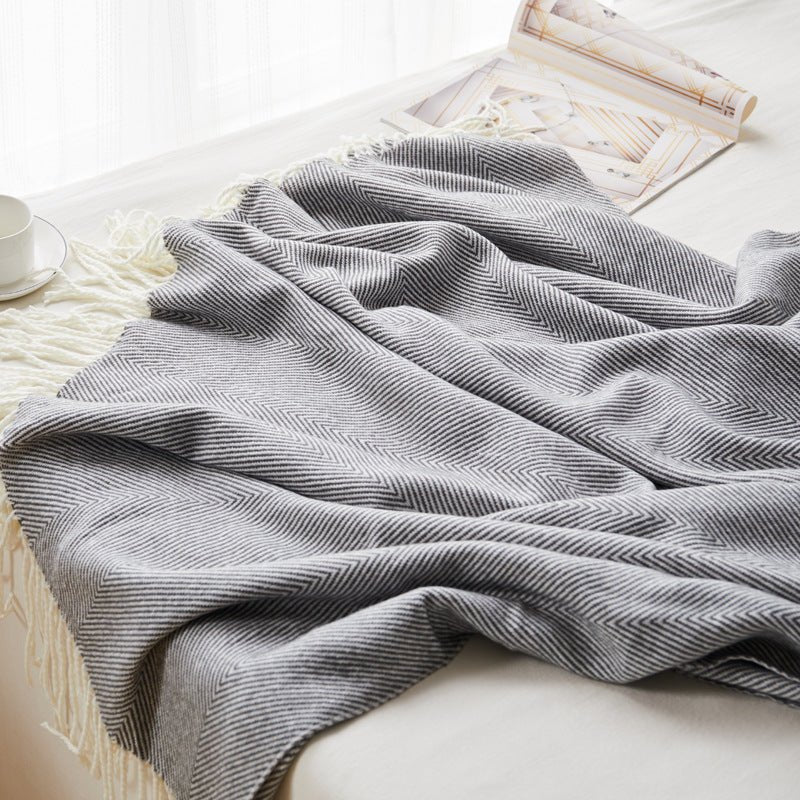 Stripe Throw Blanket Blankets Grey bedroom beekindled