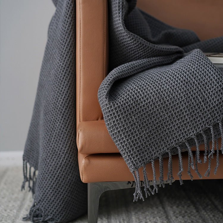 Textrured Tassel Blanket - Blankets - blanket - livingroom - beekindled