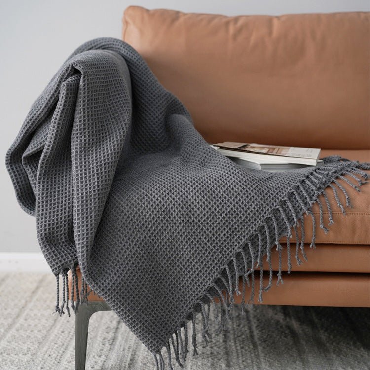 Textrured Tassel Blanket - Blankets - blanket - livingroom - beekindled