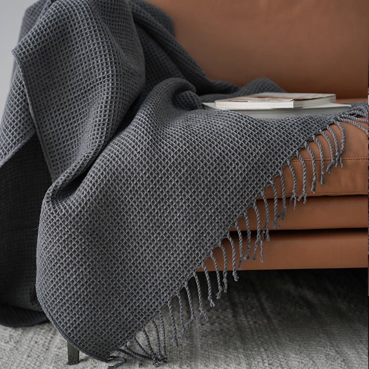 Textrured Tassel Blanket - Blankets - blanket - livingroom - beekindled