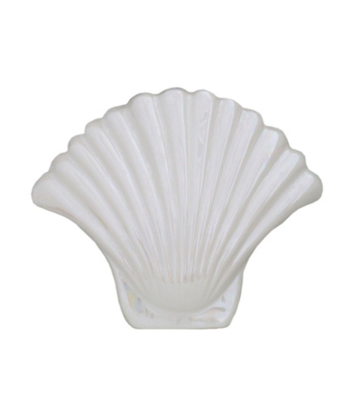 white, ceramic shell vase