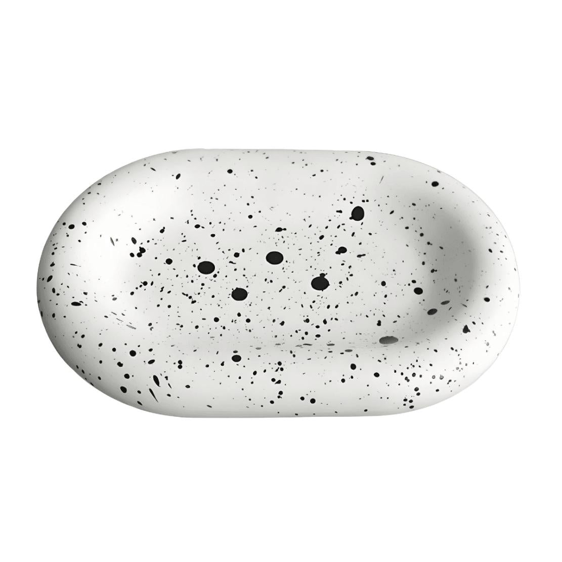 White black splash ink chunky ceramic plate