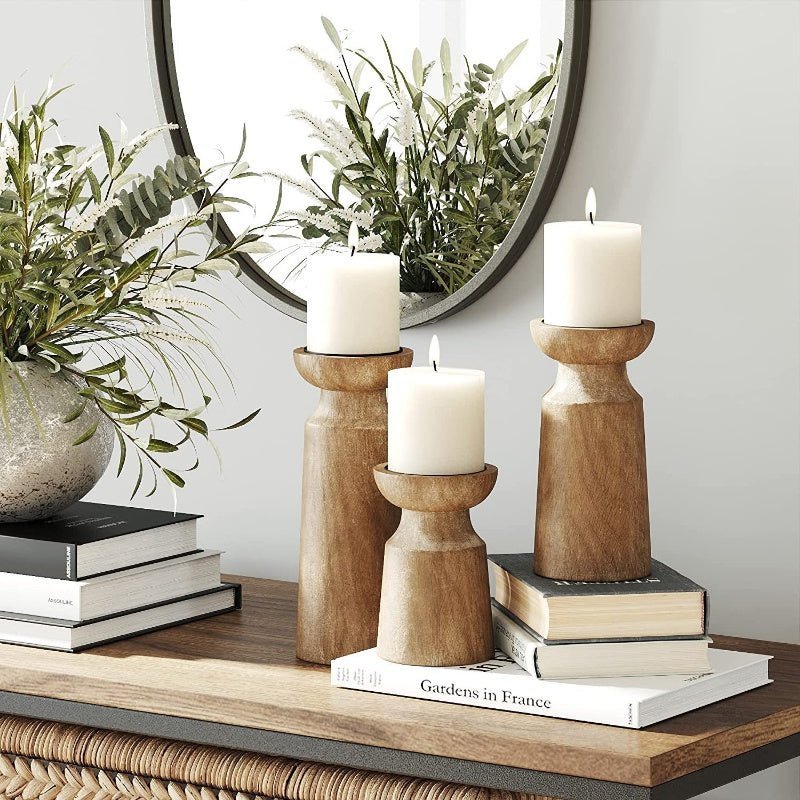 Wooden Candle Holders - Candle Holder - livingroom - beekindled