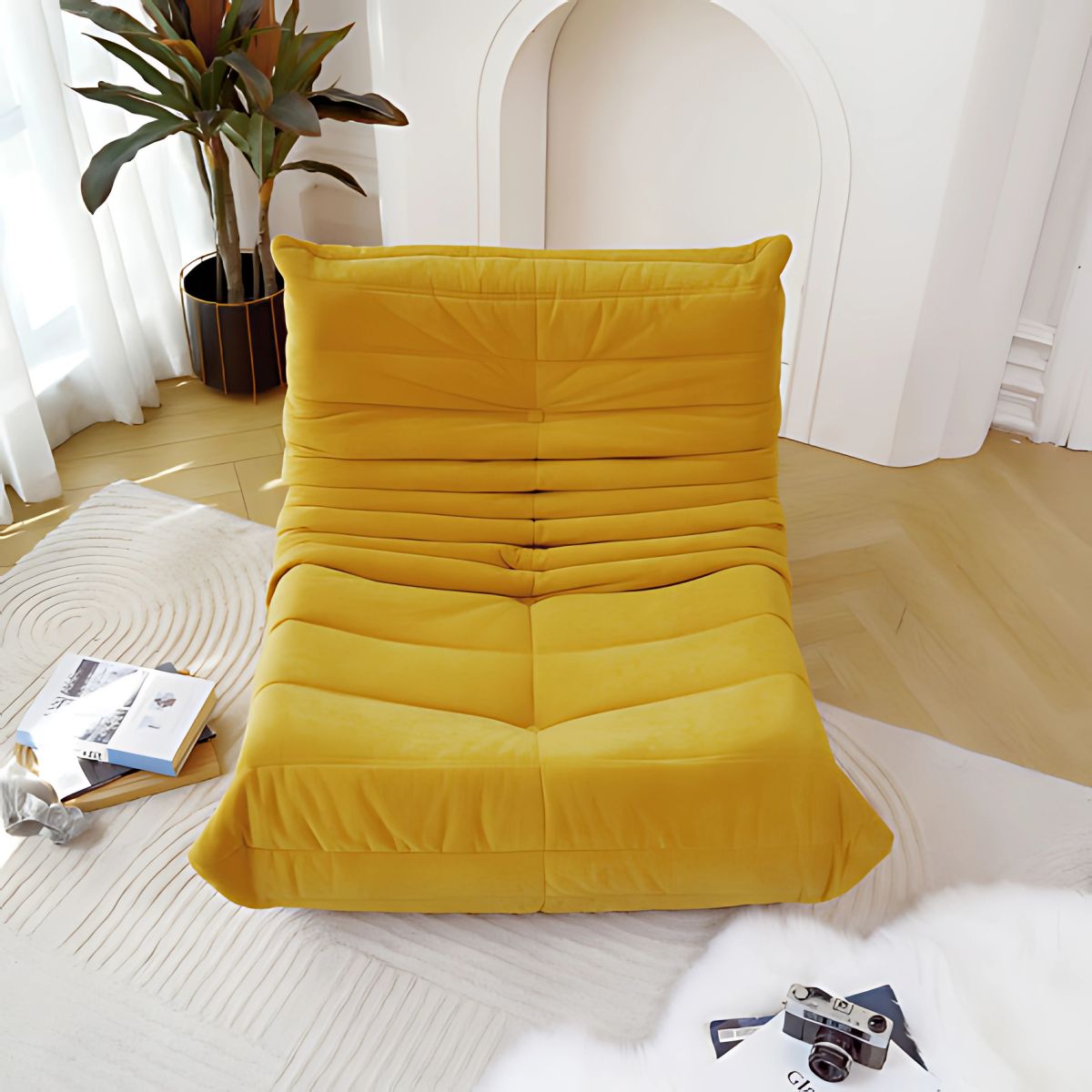 Yellow Lazy Chair - Chair - chair - furniture - beekindled