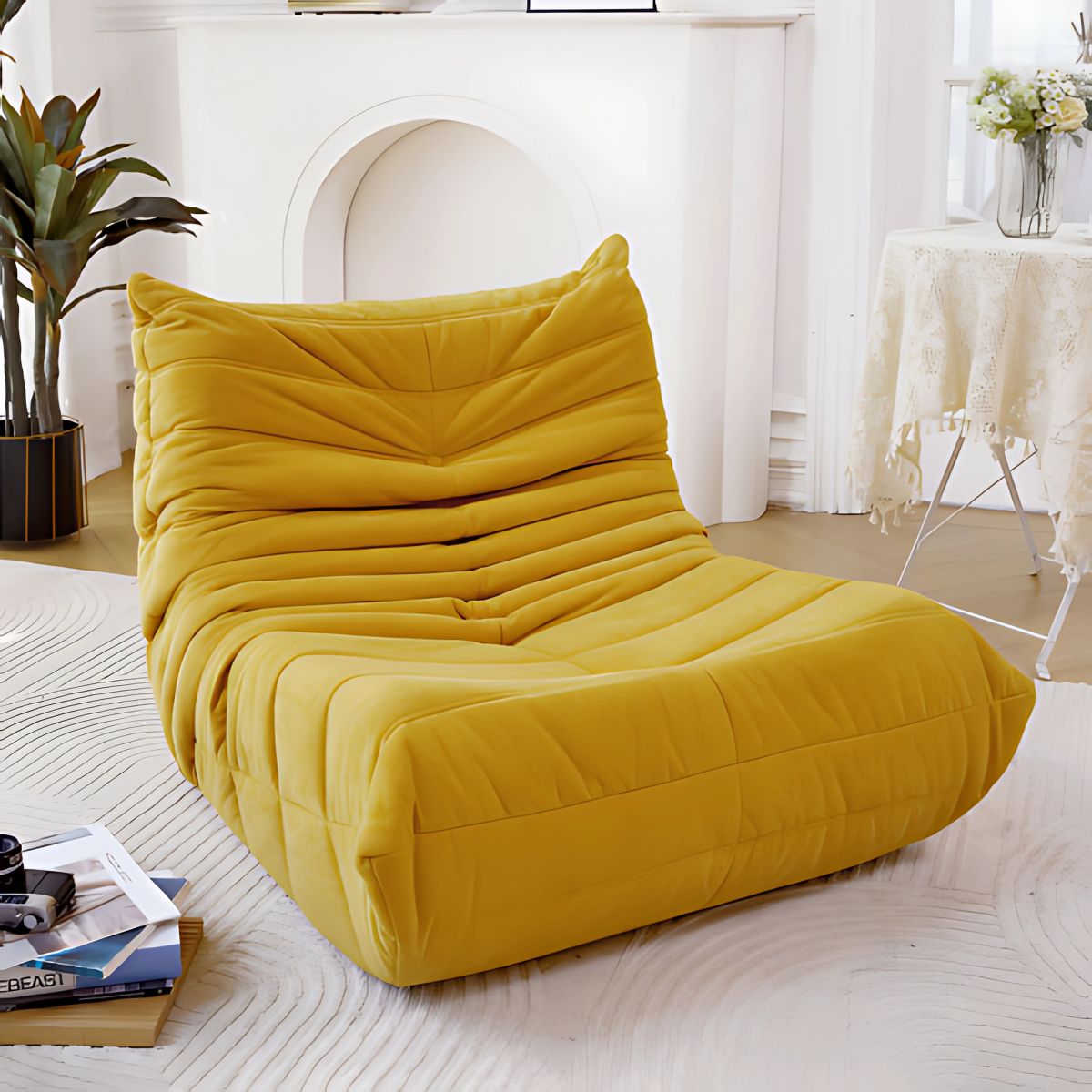 Yellow Lazy Chair - Chair - chair - furniture - beekindled