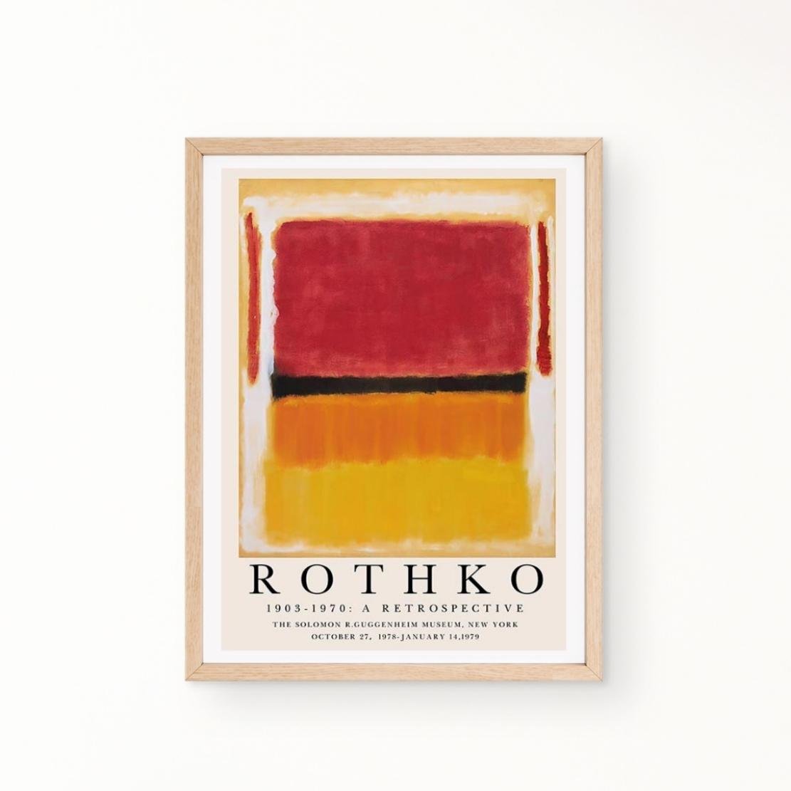 Orange, red, yellow abstract Rothko art poster