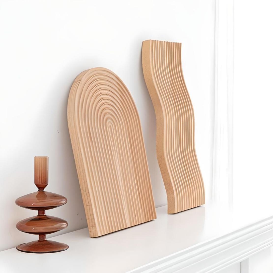 Light wood arch & wavy shape kitchen trays