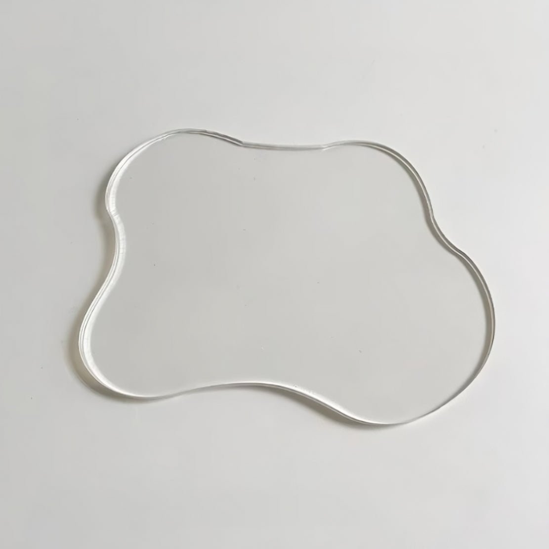Clear acrylic asymmetrical tray coaster