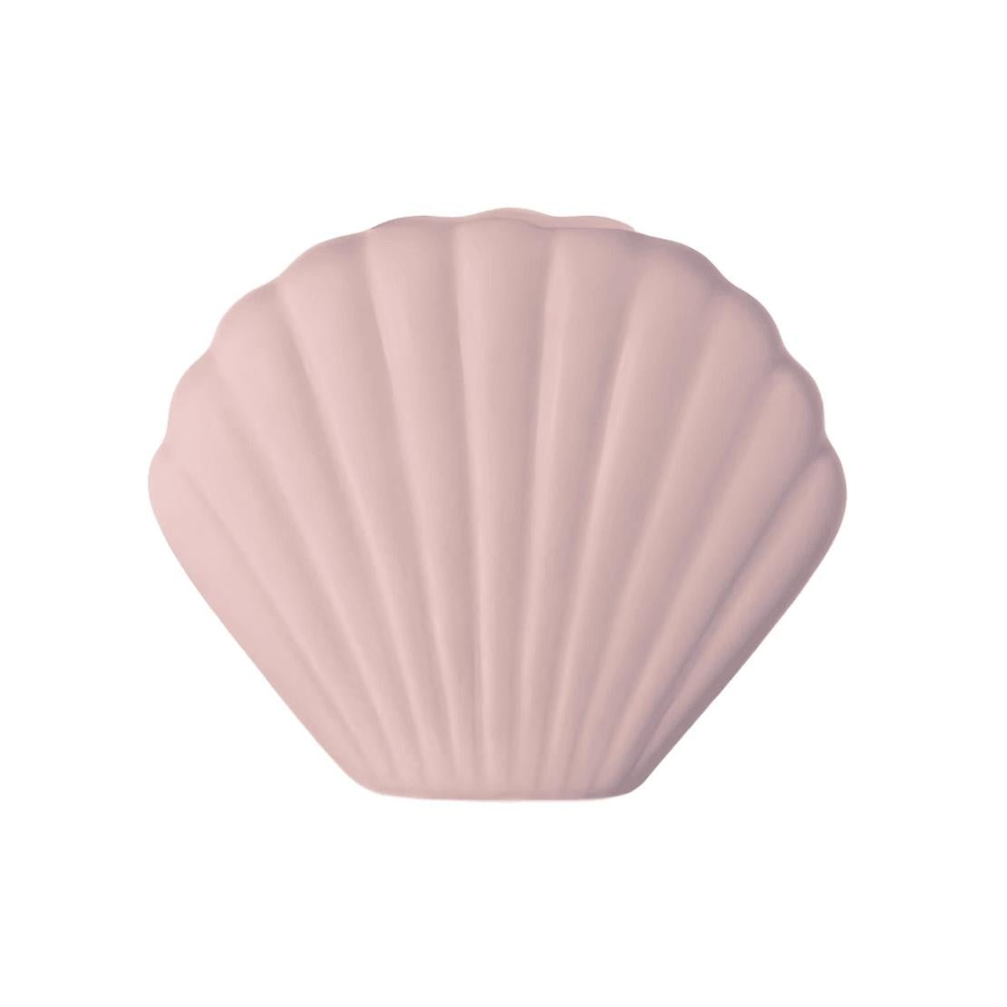 Pastel pink ceramic shell vase