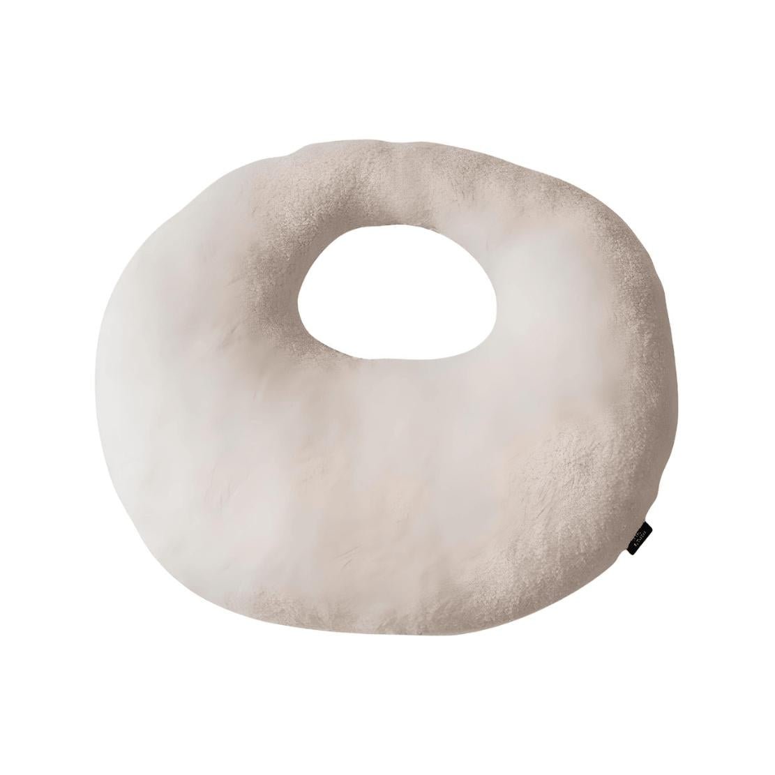 White, soft round bag decorative throw pillow