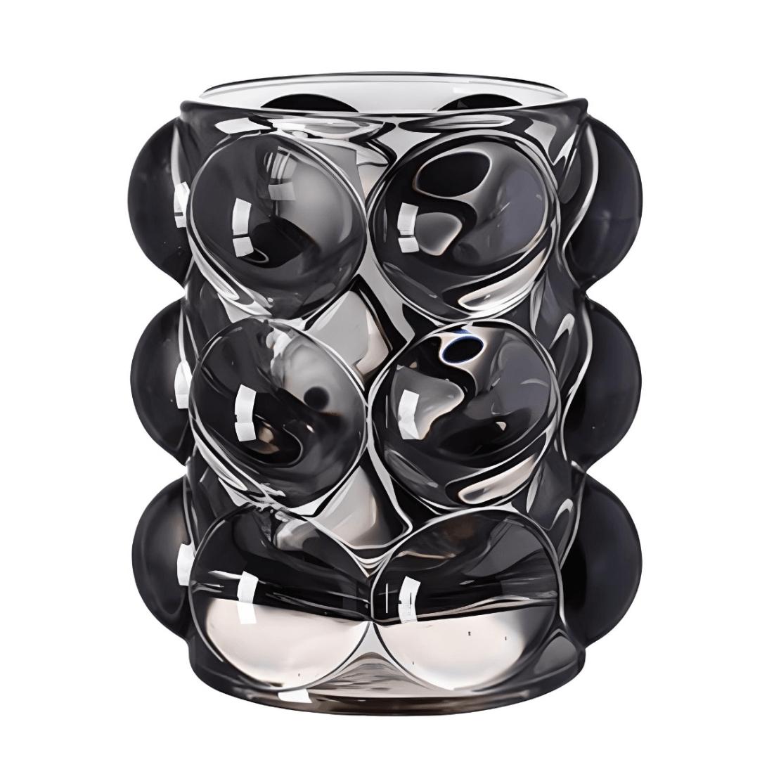 Black glass bubble storage jar