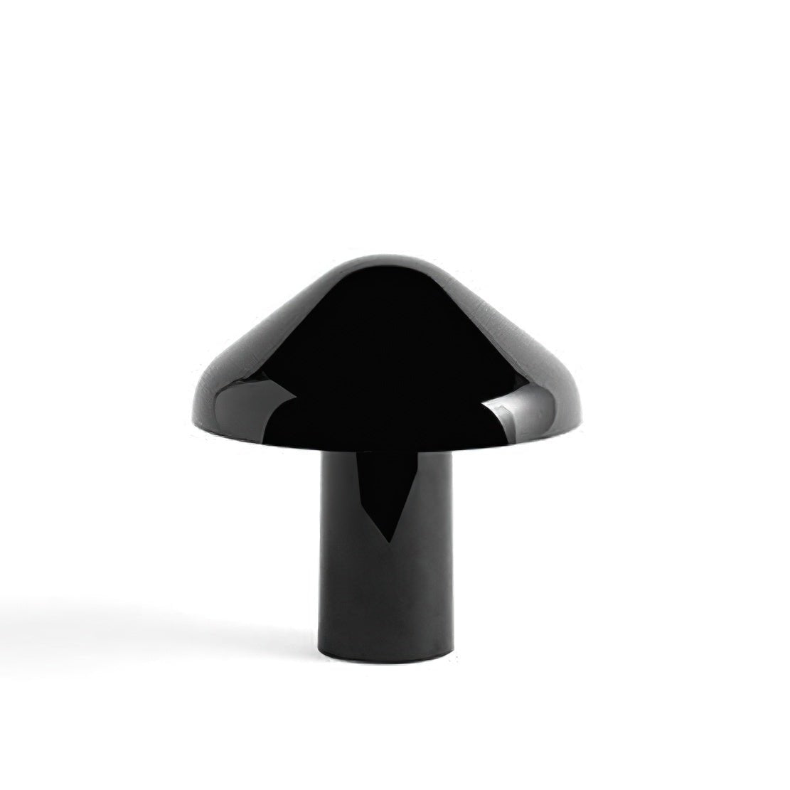 Black, metallic USB mushroom table lamp